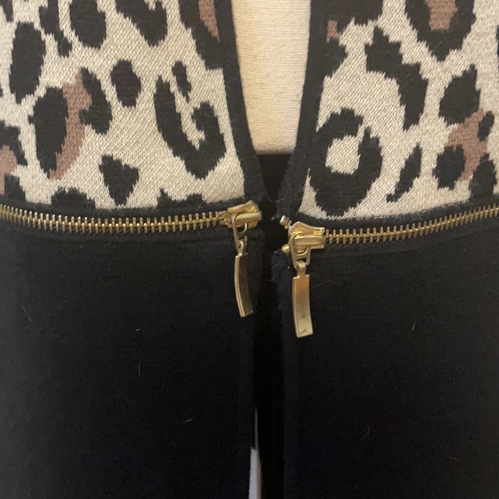 Chicos Leopard Print Open Front Convertible Cardi… - image 4